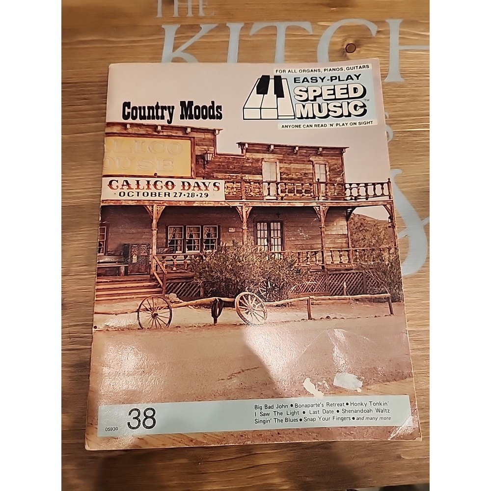 Country Moods Easy-Play For All Organs Pianos Guitars Music Sheet Songbook 1976